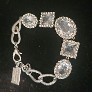 MFIL..MY FLAT IN LONDON SILVERTONE RHINSTONES CRYSTAL  BRACELET